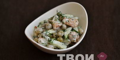 салат с курицей и горошком