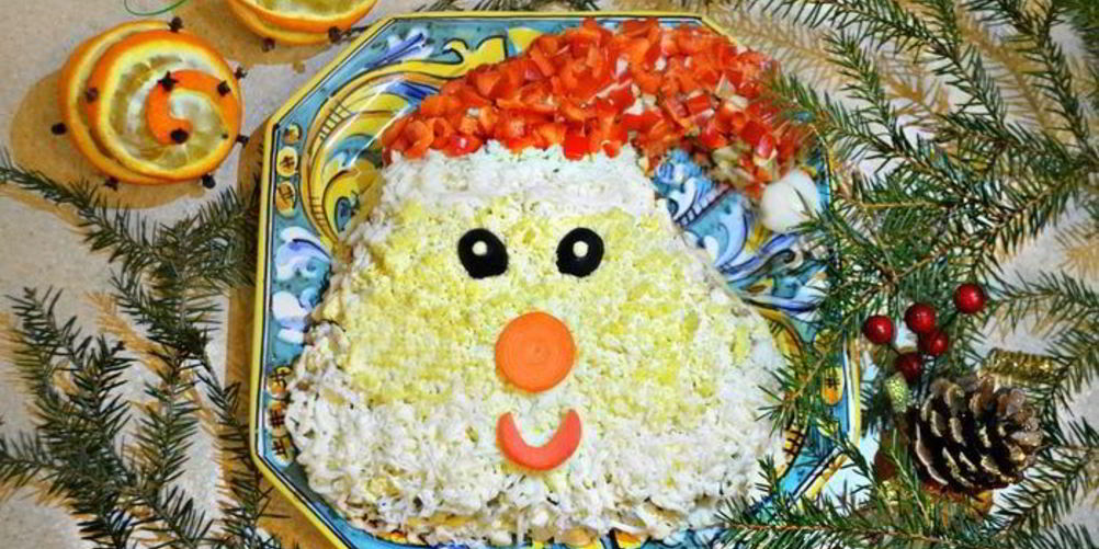 Рецепт салат с курицей и грибами дед мороз