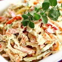 Рецепт Салат с курицей, сладким перцем и грибами