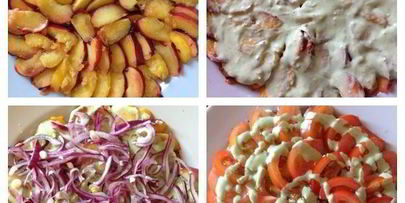 салат с персиками и помидорами