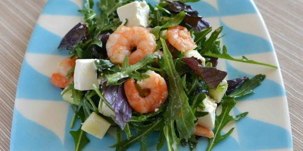 Рецепт салат с руколой и креветками