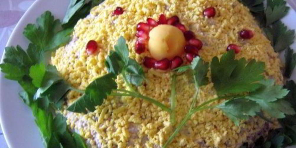 Рецепт салат с рыбой и рисом