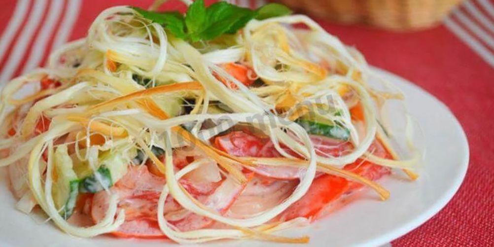 Рецепт салат с сыром косичка