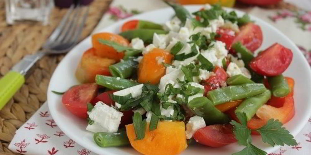 Рецепт салат с зеленой фасолью с фетой