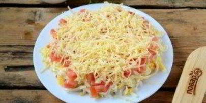 слоеный салат с крабовыми палочками