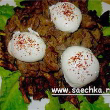 Рецепт Теплый салат с куриной печенью