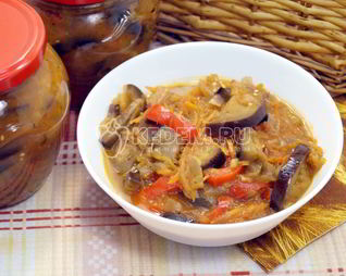 Вкусный салат из баклажанов на зиму