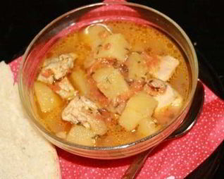 Картофельный соус с курицей