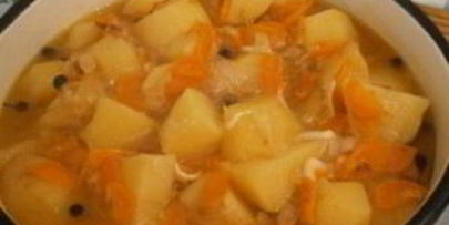 картофельный соус с курицей