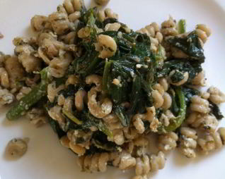 Лимонная Паста с козьим сыром и шпинатом