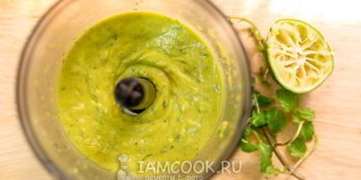 сливочный соус с авокадо и мятой