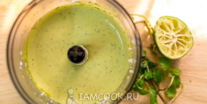 сливочный соус с авокадо и мятой
