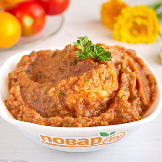 Соус-дип из запеченных баклажан