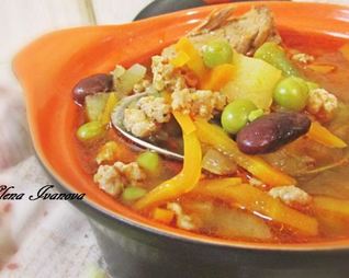 Английский стю с фасолью