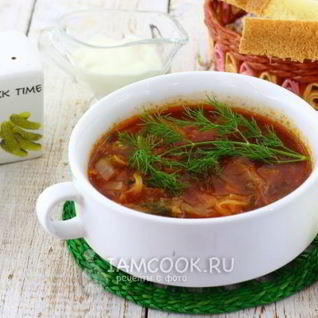 Борщ из свежей капусты