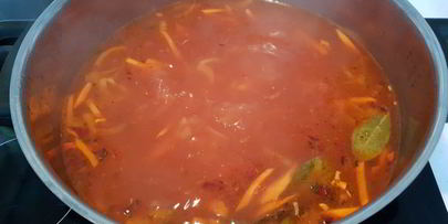 борщ на курином бульоне