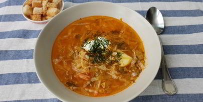 борщ на курином бульоне