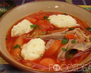 Борщ с галушками