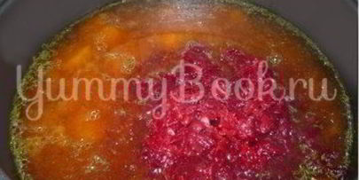борщ с паровой свеклой и яйцом из мультиварки