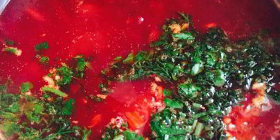 борщ с вяленой свининой