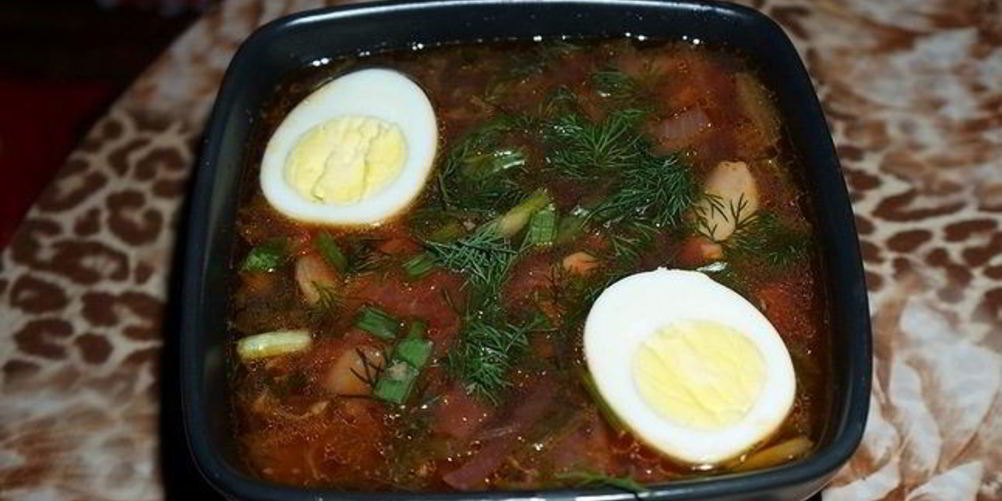 Рецепт борща со щавелема и свеклоя