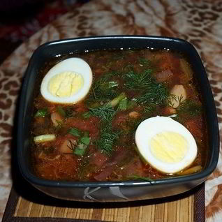 Борщ со щавелем и свеклой