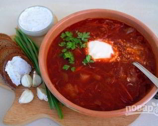 Борщ со свининой и свеклой