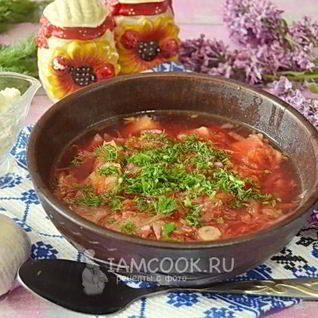 Борщ со свининой в мультиварке