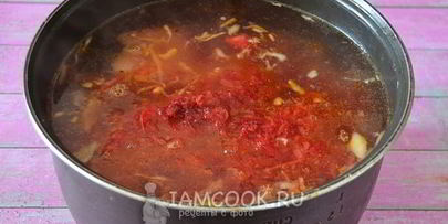 борщ со свининой в мультиварке