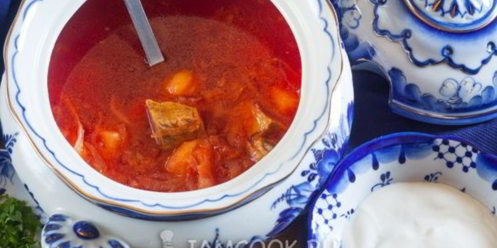 Рецепт борщ со свининой