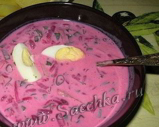 Холодный борщ на огуречном рассоле