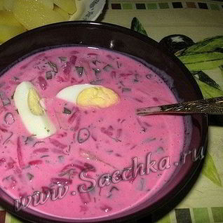 Холодный борщ на огуречном рассоле