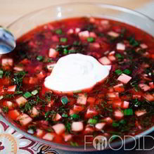 Рецепт Холодный борщ с колбасой