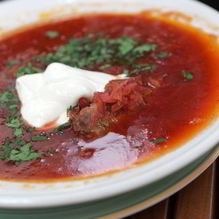 Рецепт Холодный мясной борщ