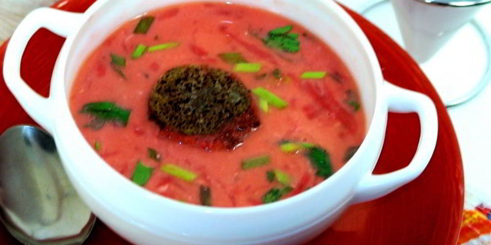 Рецепт пдбиваний борщ с чесночными крутонами