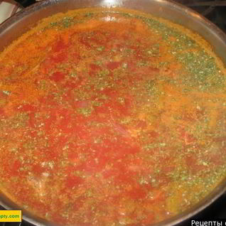 Постный борщ с фасолью и капустой