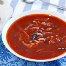 Рецепт Постный борщ с фасолью