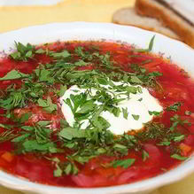 Рецепт Украинский борщ с салом и чесноком