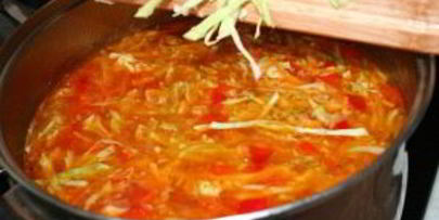 украинский борщ с салом и чесноком