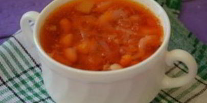 вегетарианский борщ с фасолью