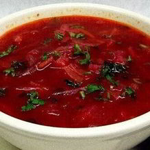 Рецепт Вкуснейший украинский борщ с копченым салом