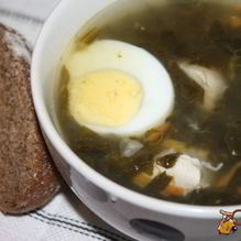 Рецепт Зеленый борщ с конским щавелем на куриных грудках