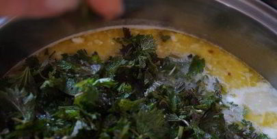 зеленый борщ с крапивой