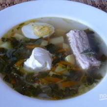 Рецепт Зеленый борщ с яйцом и щавелем