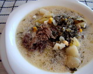 Зеленый борщ со щавелем