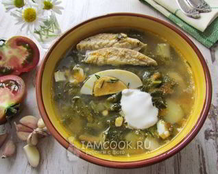 Зеленый борщ со шпинатом и щавелем