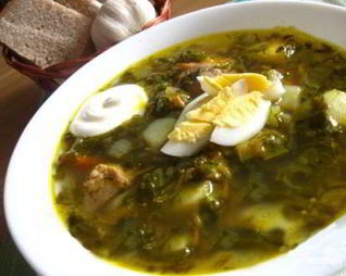 Зеленый борщ в мультиварке