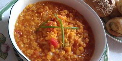 густой суп из красной чечевицы