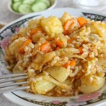 Рецепт Капустняк тушеный с рисом и картошкой