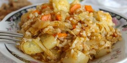 капустняк тушеный с рисом и картошкой